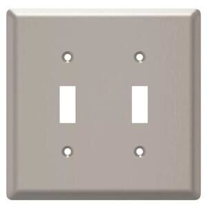 4x StyleSelections Satin Nickel Double Toggle‎ Wall Plate + Hardware 3159485